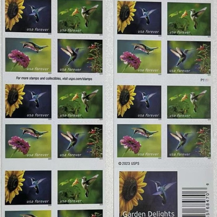 100x Garden Delights USPS Postage Forever Stamps