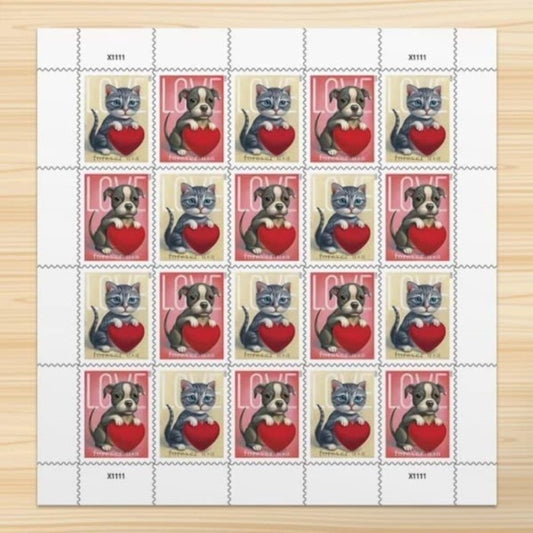 100x Puppy Love USPS Postage Forever Stamps