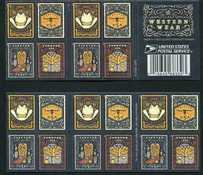 100x Western Wear USPS Postage Forever Stamps