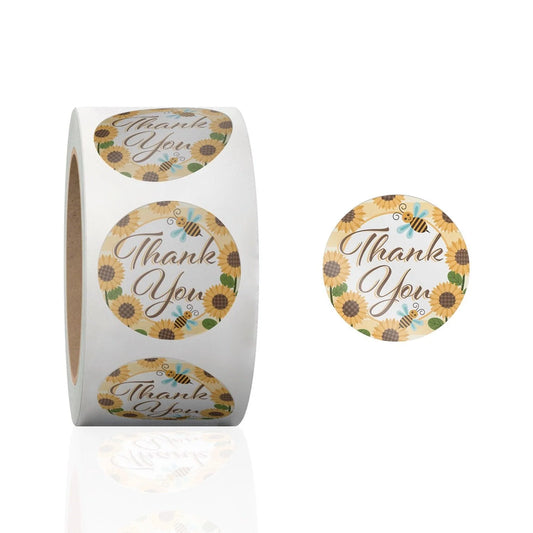 500 Sunflower “Thank You” Stickers