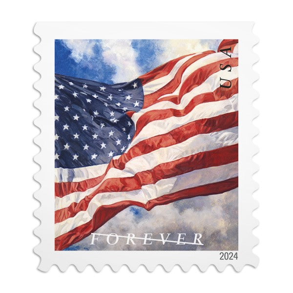 20x Stamps 1 Book of USPS 2024 Flag Stamps