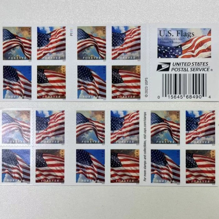 20x Stamps 1 Book of USPS 2024 Flag Stamps